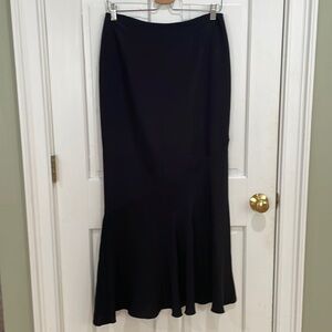 David Meister || Black Silk "Mermaid" Style Skirt with Side Slit; Size 8